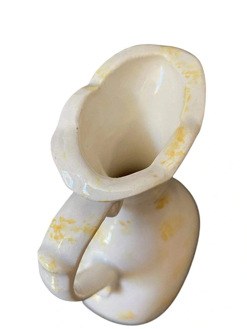 VINTAGE CERAMIC VASE WITH YELLOW CANARY BIRDS